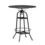 Toledo Black Adjustable Steel Bar Table 30 - 36 Inch