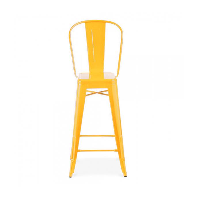 Tolix Style Steel High Back Barstool 30 Inch