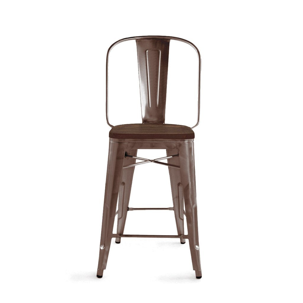 Tolix Style Steel Counter Chair 24 Inch