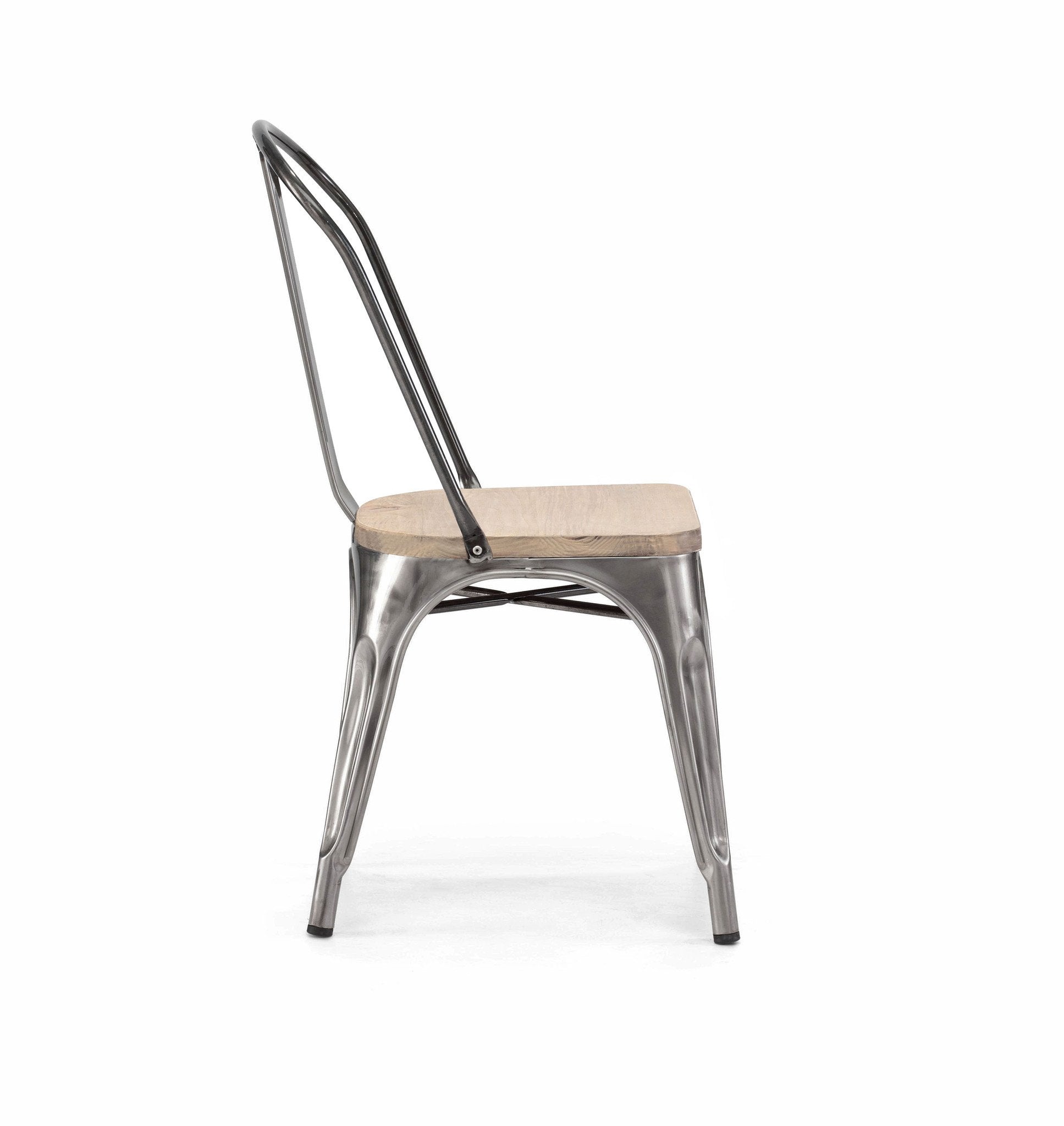 Tolix Style Steel Stackable Side Chair (Set of 2)