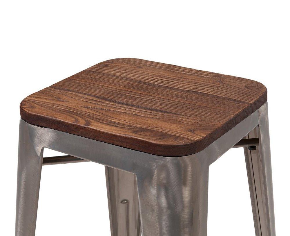 Tolix Style Steel Stackable Barstool 30 Inch