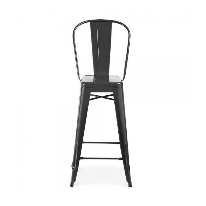 Tolix Style Steel High Back Barstool 30 Inch