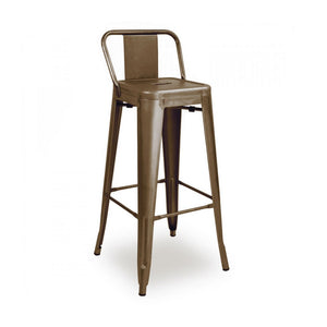 Tolix Style Steel Low Back Barstool 30 Inch