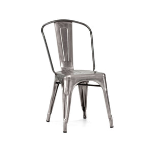 Tolix Style Steel Stackable Side Chair (Set of 4)