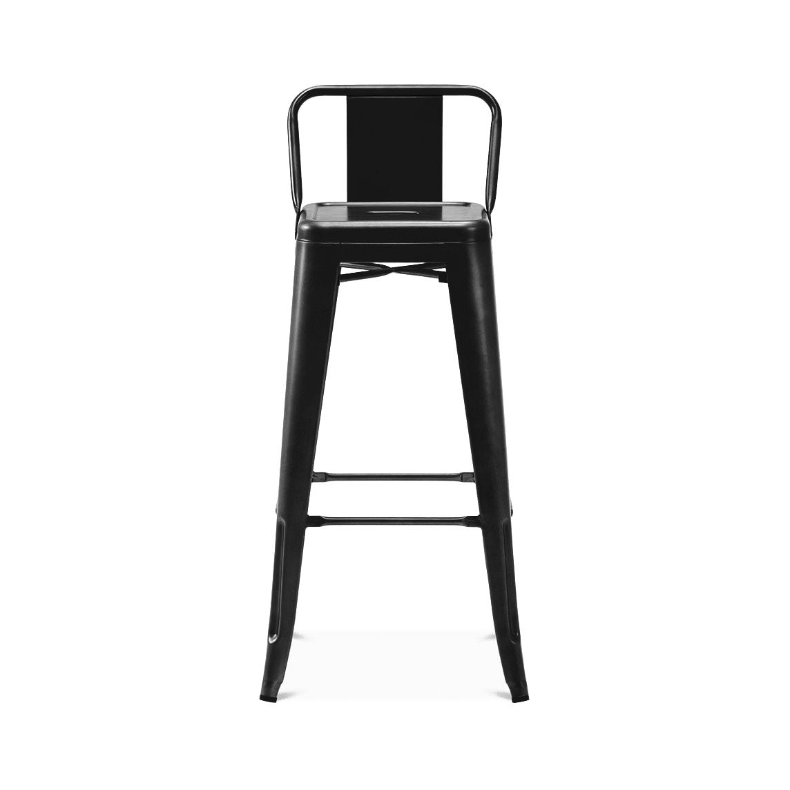 Tolix Style Steel Low Back Barstool 30 Inch