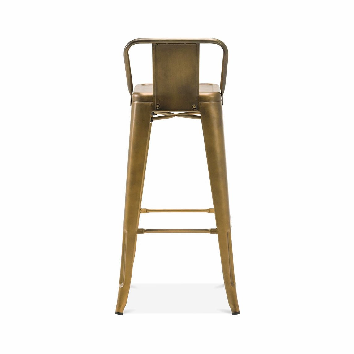 Tolix Style Steel Low Back Barstool 30 Inch