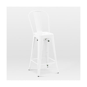 Tolix Style Steel High Back Barstool 30 Inch