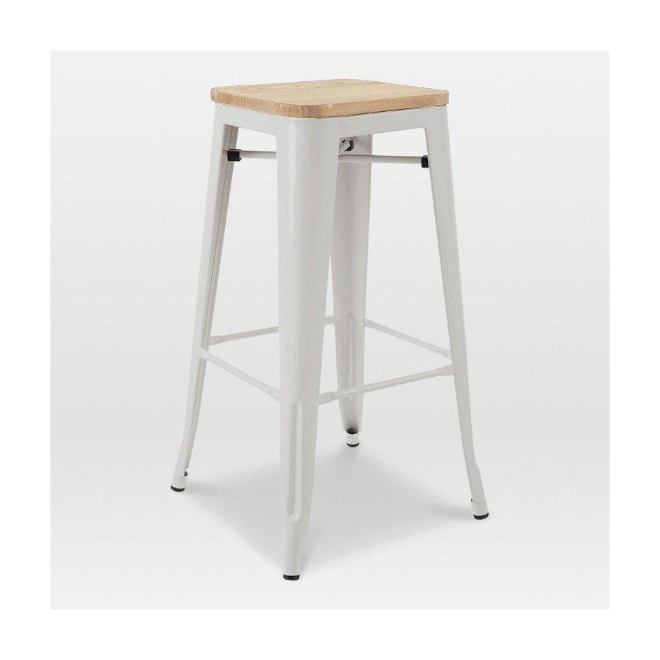 Tolix Style Steel Stackable Barstool 30 Inch