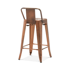 Tolix Style Low Back Steel Counter Stool 26 Inch