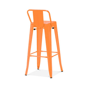 Tolix Style Steel Low Back Barstool 30 Inch