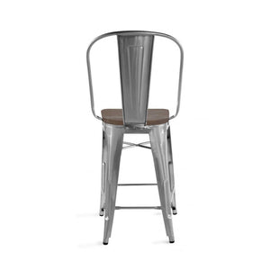 Tolix Style Steel Counter Chair 24 Inch