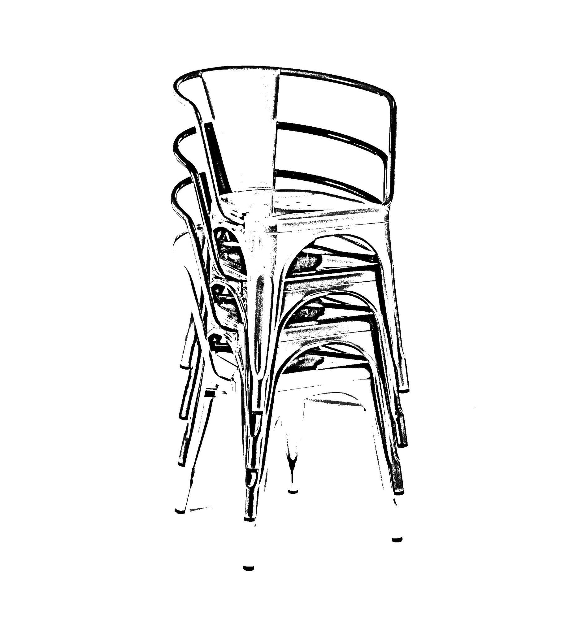 Tolix Style Steel Stackable Dining Chair (Set of 4)
