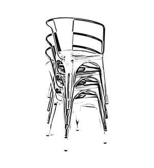 Tolix Style Steel Stackable Dining Chair (Set of 4)