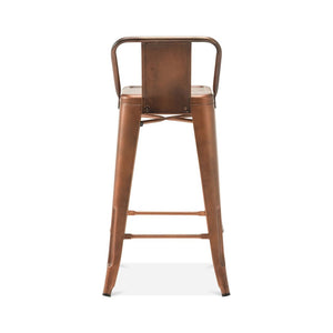 Tolix Style Low Back Steel Counter Stool 26 Inch