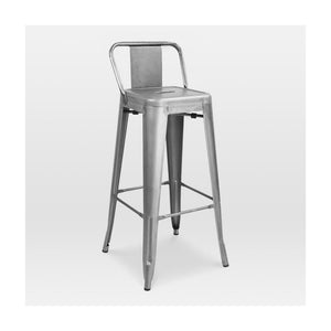 Tolix Style Steel Low Back Barstool 30 Inch