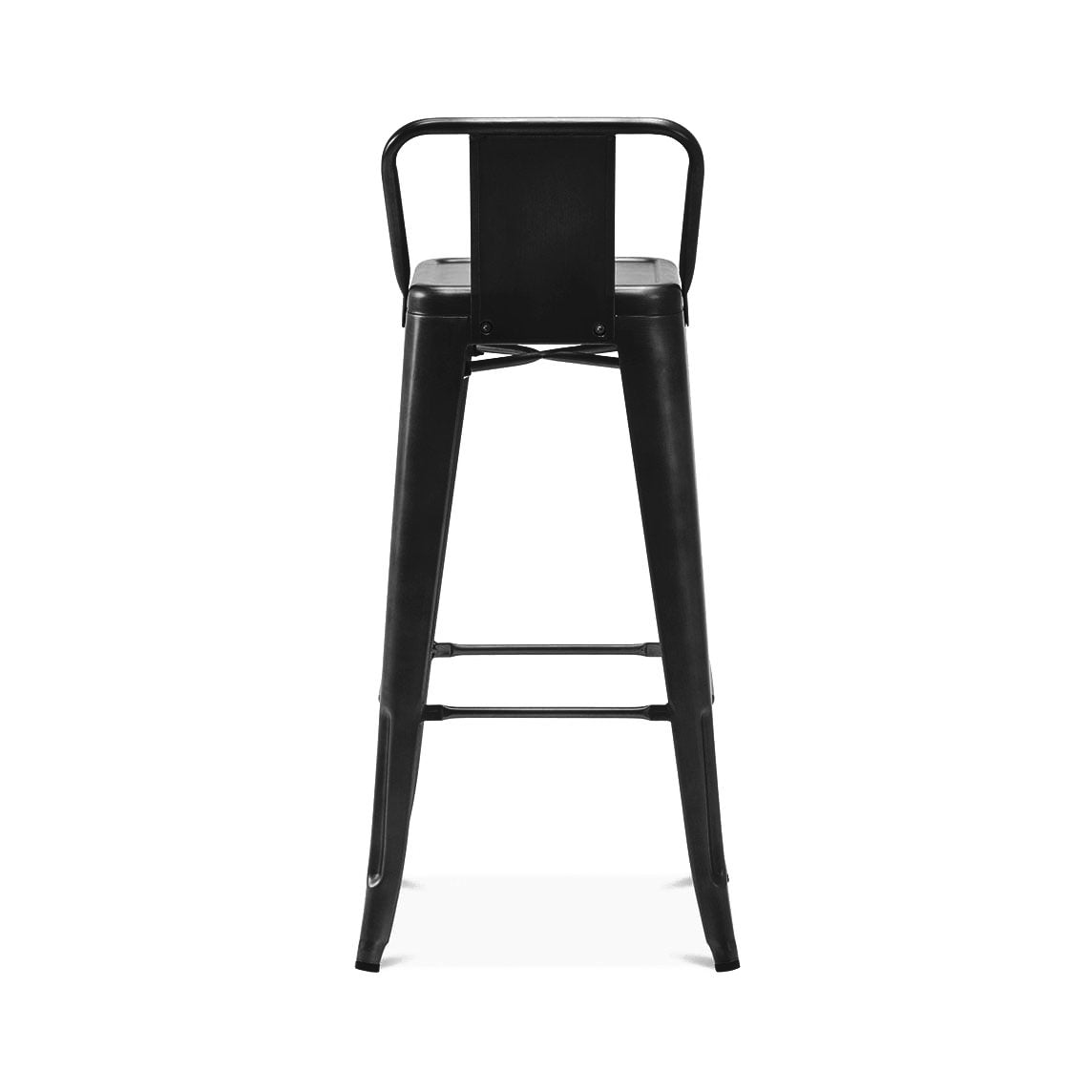 Tolix Style Steel Low Back Barstool 30 Inch