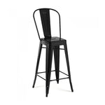 Tolix Style Steel High Back Barstool 30 Inch