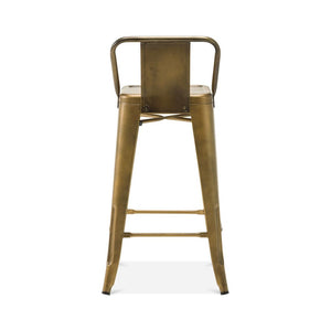 Tolix Style Low Back Steel Counter Stool 26 Inch