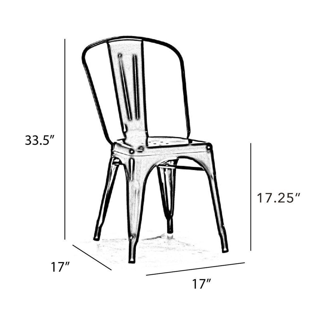 Tolix Style Steel Stackable Side Chair (Set of 2)