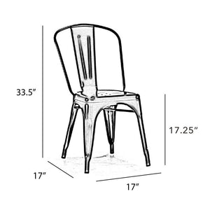 Tolix Style Steel Stackable Side Chair (Set of 2)