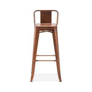 Tolix Style Steel Low Back Barstool 30 Inch