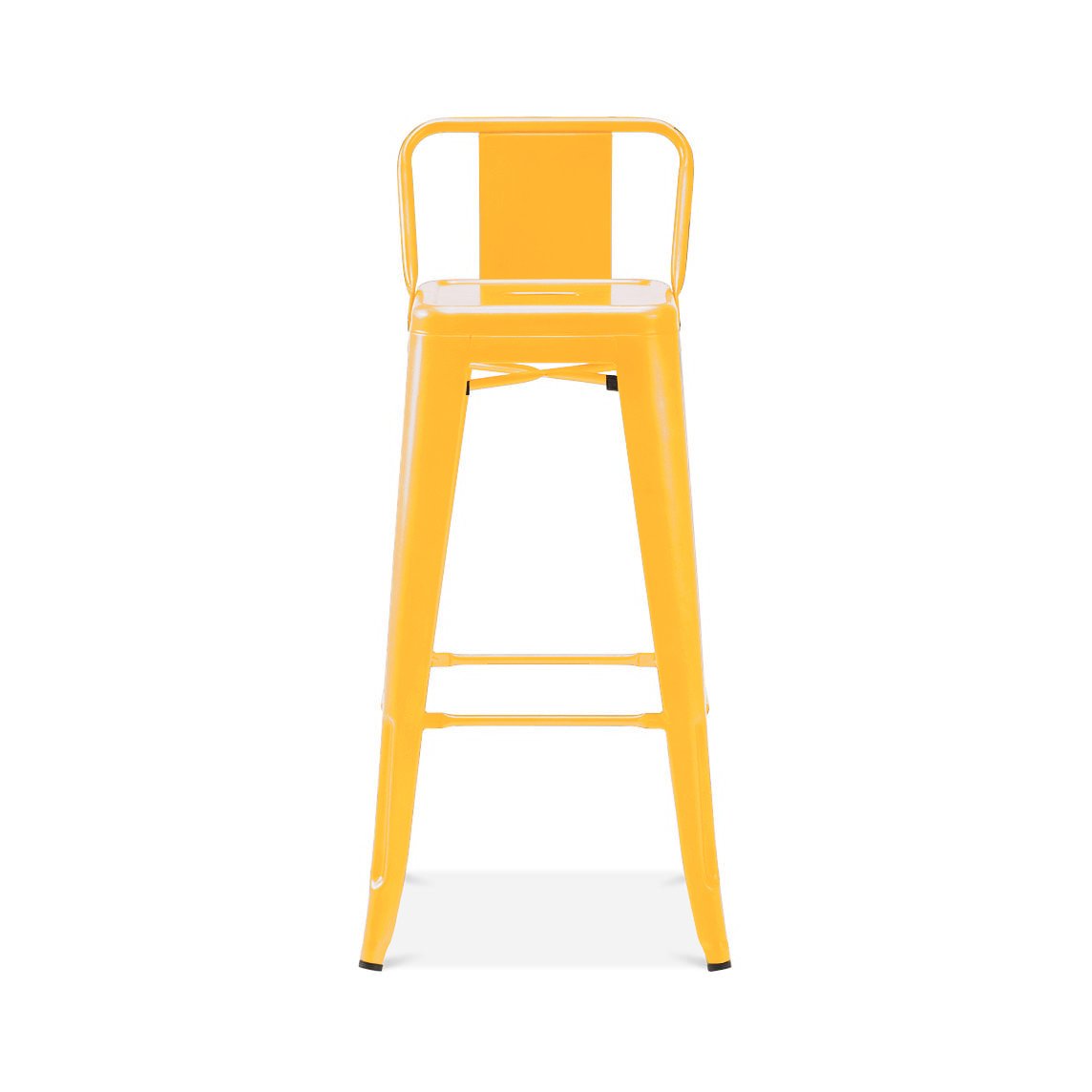 Tolix Style Steel Low Back Barstool 30 Inch