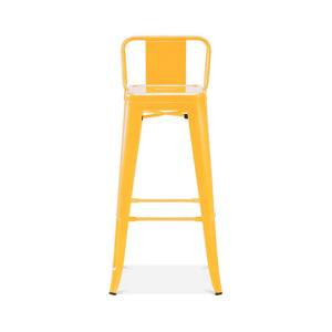 Tolix Style Steel Low Back Barstool 30 Inch