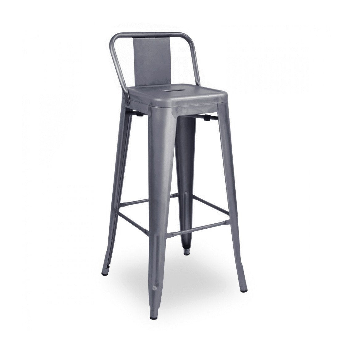 Tolix Style Steel Low Back Barstool 30 Inch