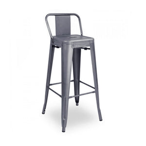 Tolix Style Steel Low Back Barstool 30 Inch