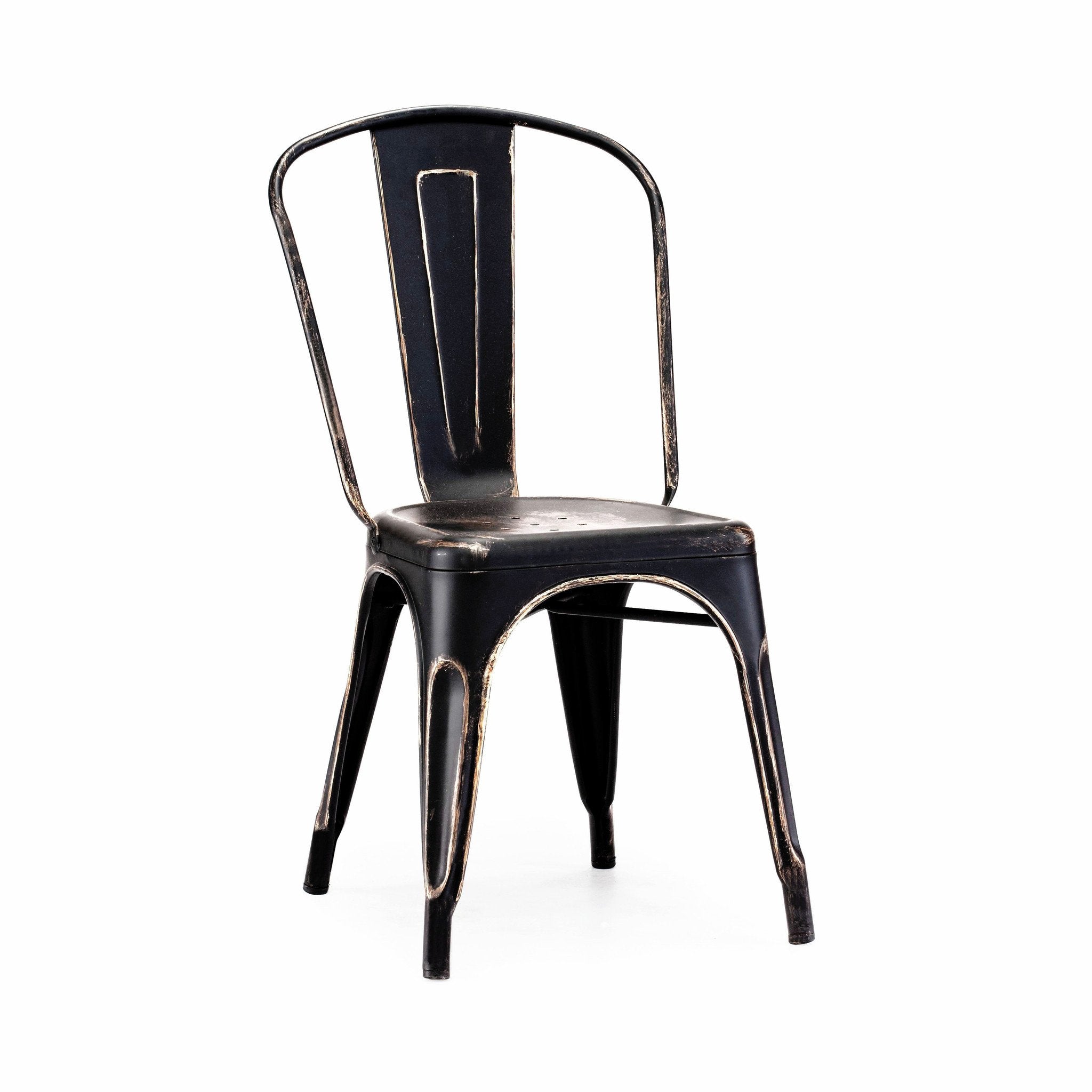 Tolix Style Steel Stackable Side Chair (Set of 4)