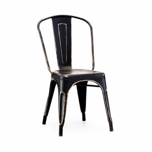 Tolix Style Steel Stackable Side Chair (Set of 4)