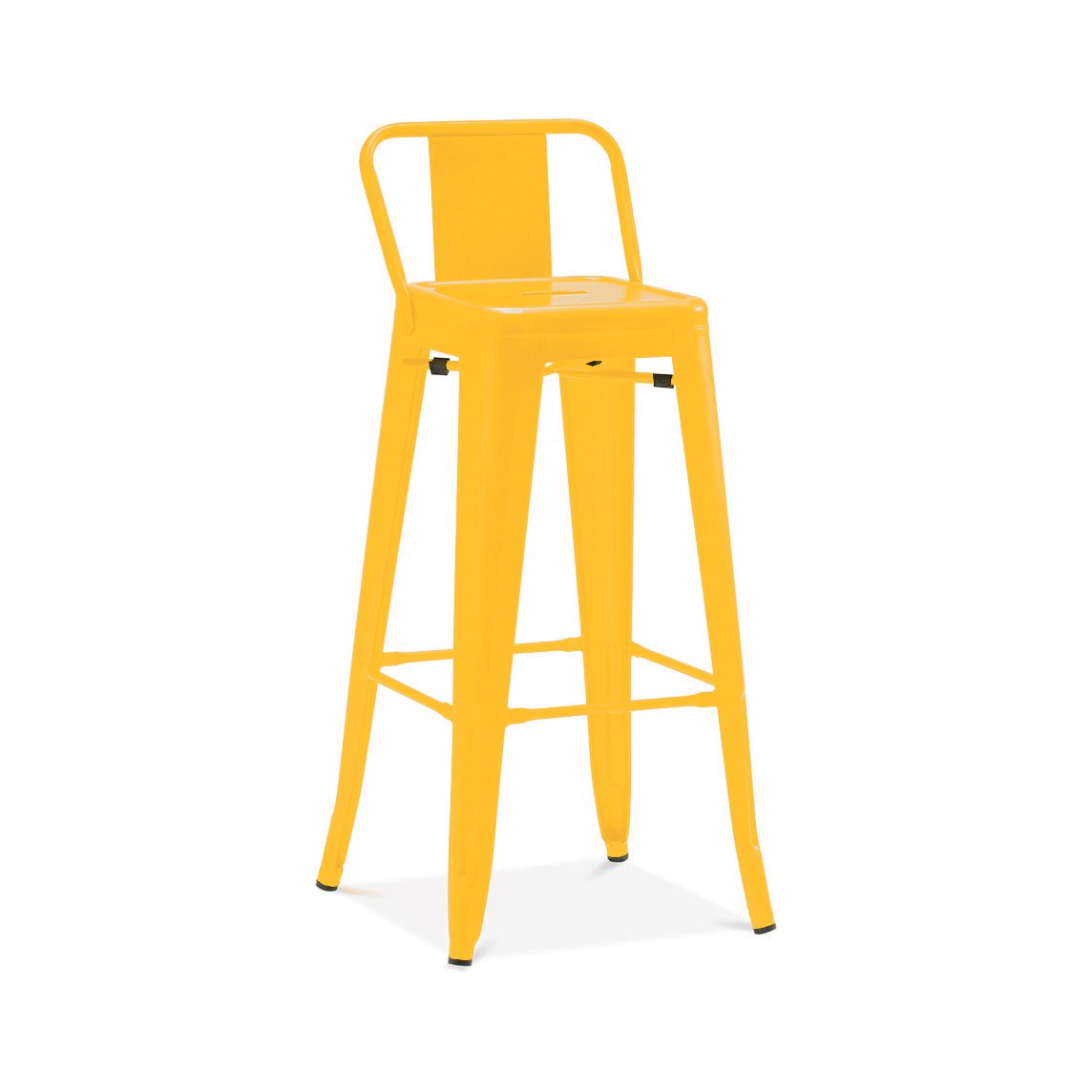 Tolix Style Steel Low Back Barstool 30 Inch