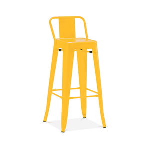 Tolix Style Steel Low Back Barstool 30 Inch